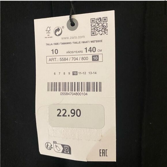 ZARA girls pull on wide leg bell flare trousers slacks knit pants uniform 10 NWT - Picture 2 of 4